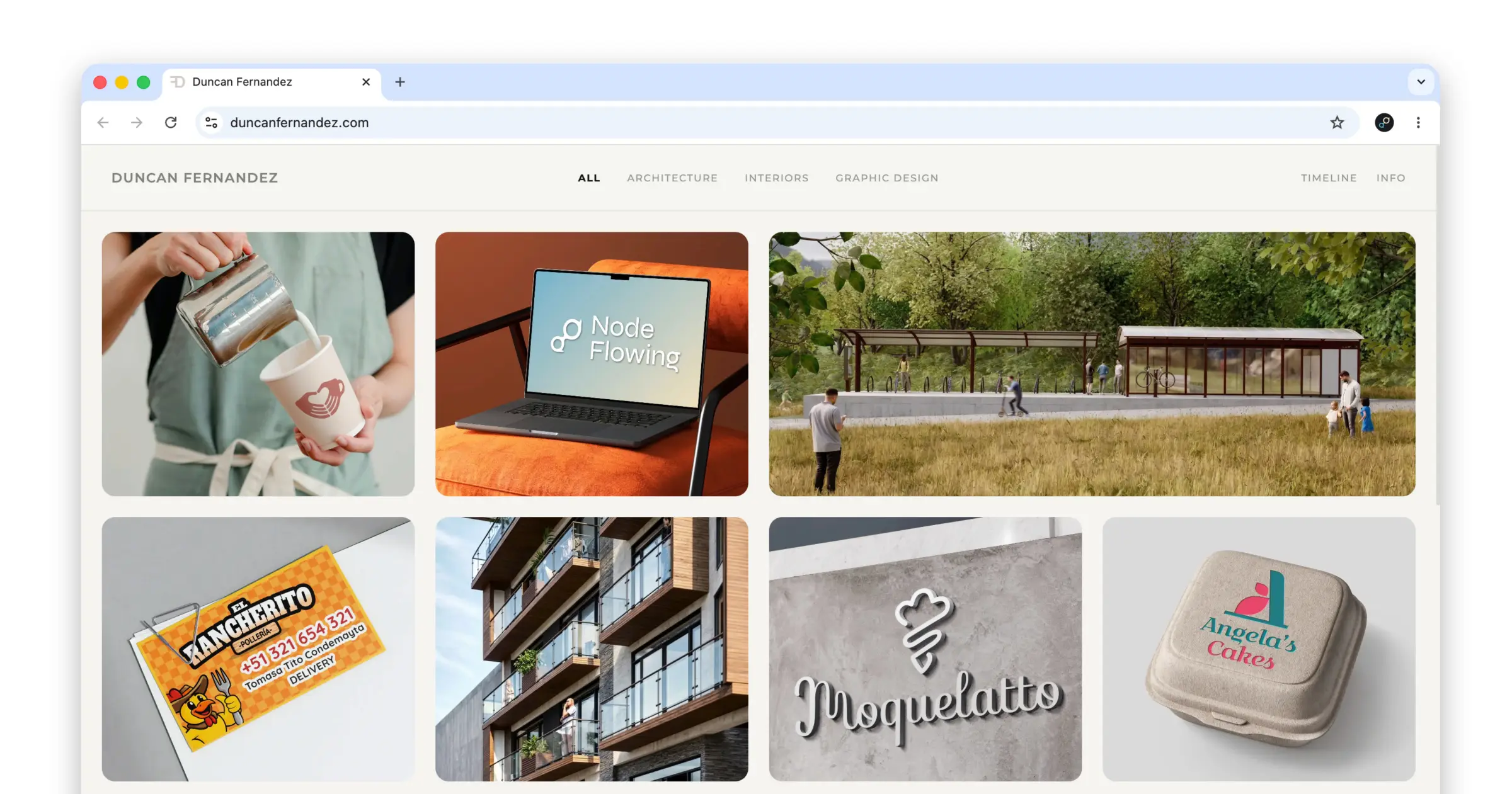 Inside an architect portfolio website